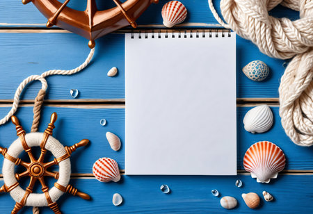 Summer marine decor with crabs and shells.の素材