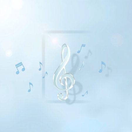 Musical inspiration with abstract treble clef composition.の素材