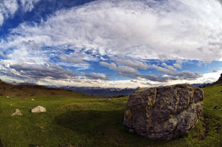 Mountain landscape with rocks