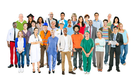 Group of Multiethnic Mixed Occupations People