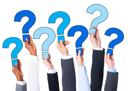 Business People Hand Holding Question Marks