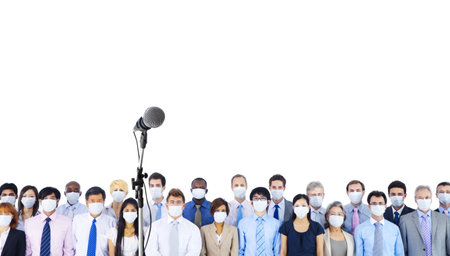 Business people wearing masks