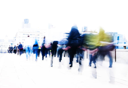 People rushing to work.