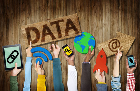 Hands Holding Symbols Data Concept
