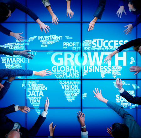 Global Business People Meeting Growth Concept