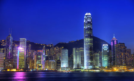 Hong Kong city at night.