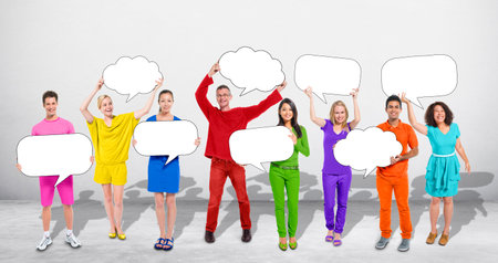 Diverse Diversity Ethnic Ethnicity Variation Speech Bubbles Concept