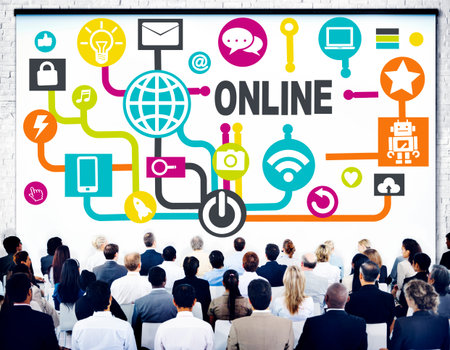 Global Online Communication Social Networking Technology Concept