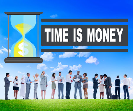 Time Money Hour Glass Business People Concept