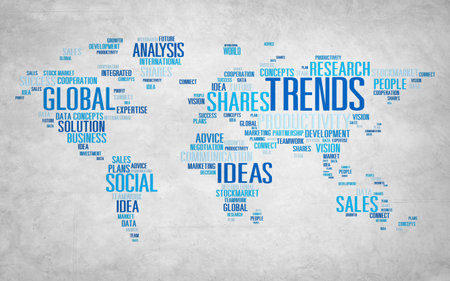 Trends World Map Marketing Ideas Social Style Concept