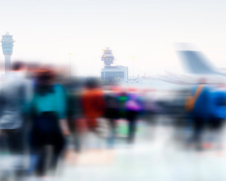 Airport Travel Commuter People Crowd Terminal Concept
