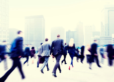Business People Walking Commuter Travel Motion City Concept