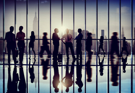 Business People Walking Commuter Conversation Concept