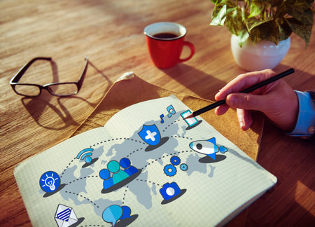 Social Network Sharing Global Communications Connection Concept