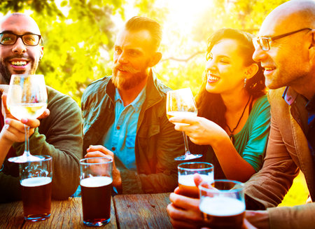 Diverse People Friends Hanging Out Drinking Concept