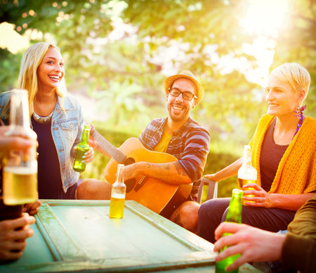 Diverse People Friends Hanging Out Drinking Concept
