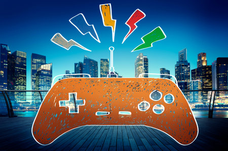 Console Connection Game Wifi Technology Joystick Concept
