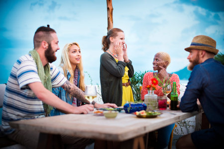 Diverse Ethnic Friendship Party Leisure Happiness Concept