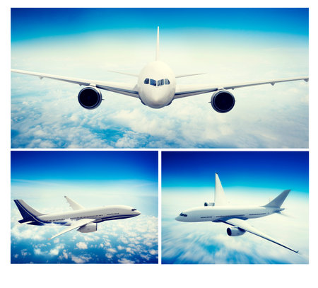 Airplane Skyline Horizon Flight Cloud Concept