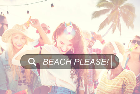 Beach Please Summer Holiday Leisure Travel Vacation Concept