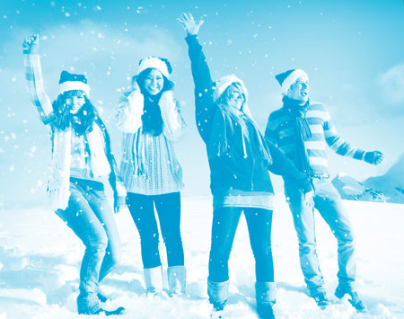 Friends Enjoyment Winter Holiday Christmas Concept