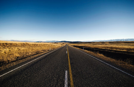 Autumn Highway Country Road Mountain Range Concept