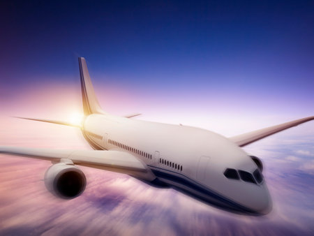 Airplane Skyline Horizon Flight Cloud Concept
