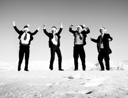 Happy Business in Wintertime Christmas Concept