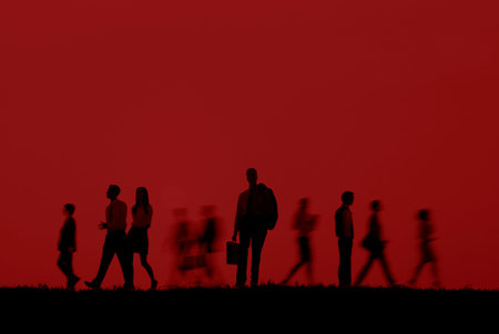 Business People Walking Commuter Rush Hour Concept
