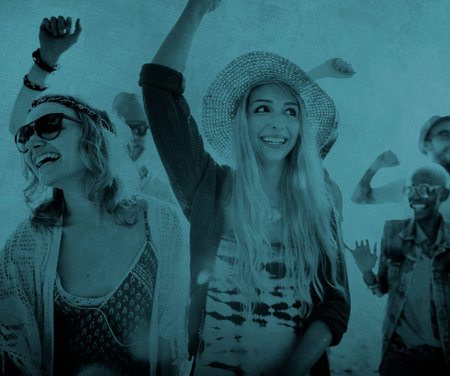 Teenagers Friends Beach Party Happiness Concept