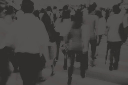 Hong Kong People Commuters City Walking Pedestrian Concept