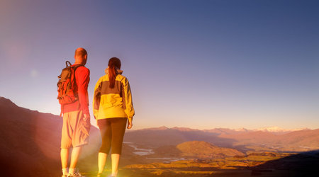 Adventurists Enjoyong Beautiful Queenstown Concept