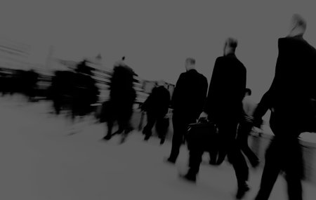 Business People Commuter Cityscape Rush Hour Concept