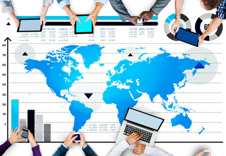 Global Business Graph Growth World Map Concept