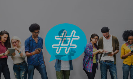 Hashtag Icon Social Media Blog Post Concept