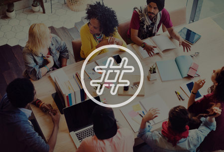 Hashtag Icon Social Media Blog Post Concept