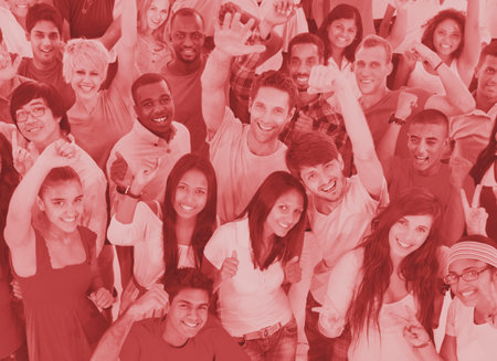 Large Group of People Celebrating Community Concept