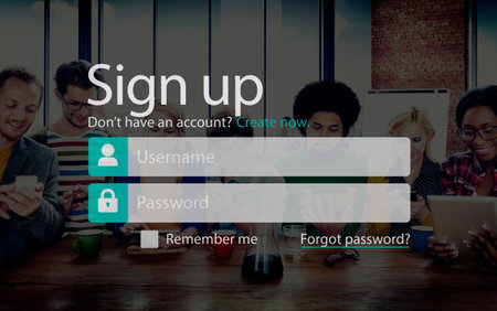 Sign Up Account Log in Password Privacy Protection Concept