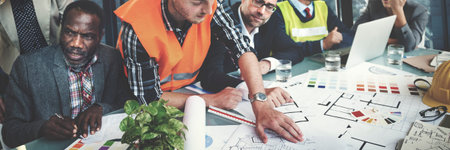 Architects and Designers Working in the Office Concept