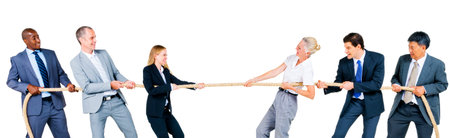 Group of Business People Pulling Rope Concept