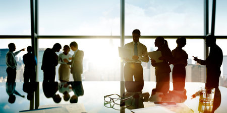 Business People Meeting Corporate Cityscape Skyline Concept