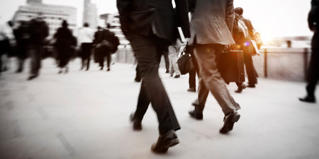 Business People Commuter Walking Travel Crowd Concept