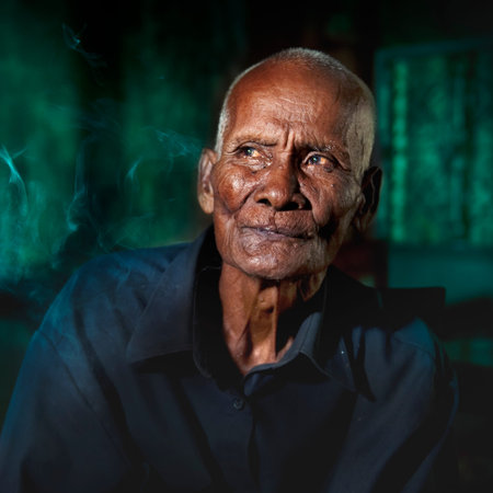 An Old Tea house And A Man In It Poverty Concept