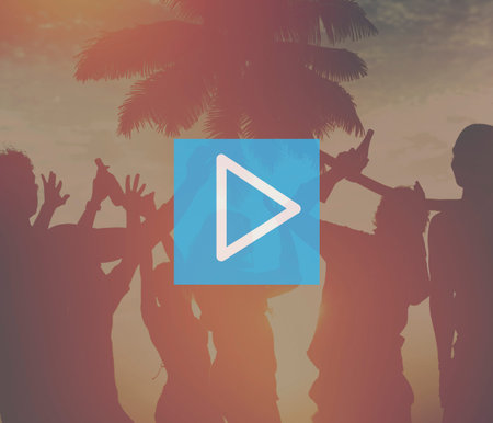 Play Button Icon Media Stop Pause Music Concept