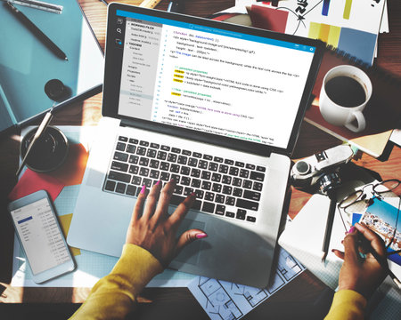 Php Programming Html Coding Cyberspace Concept