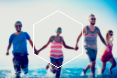 Hexagon Frame Holiday Summer Vacation Copy Space Concept