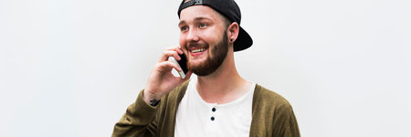 Man Using Phone Telecommunication Technology Mobile Concept