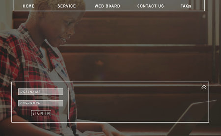 Contact Us Faqs Member Password Sign-in Homepage Concept