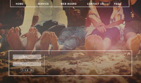 Contact Us Faqs Member Password Sign-in Homepage Concept