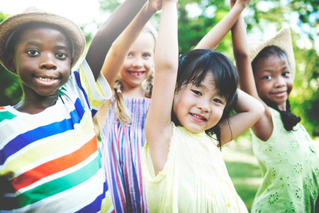 Friendsship Happiness Togetherness Children Casual Concept